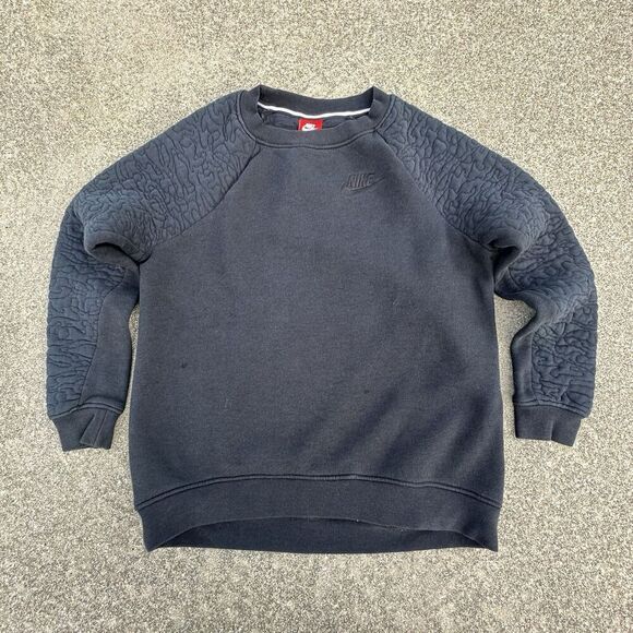 Nike Sportswear Club Fleece Sweatshirt Womens Medium Black Rally Quilted - Picture 1 of 8